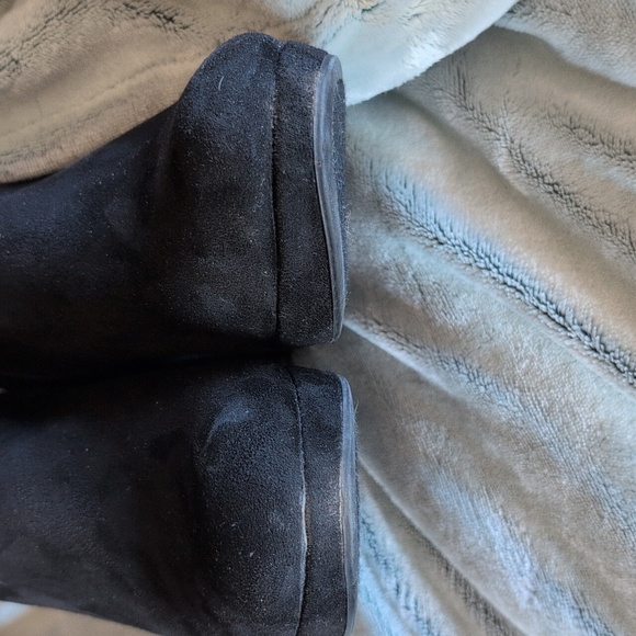 Chinese Laundry Black Faux Suede Over the Knee Slouch Wedge Heel Boot - size 8.5 - Picture 16 of 16